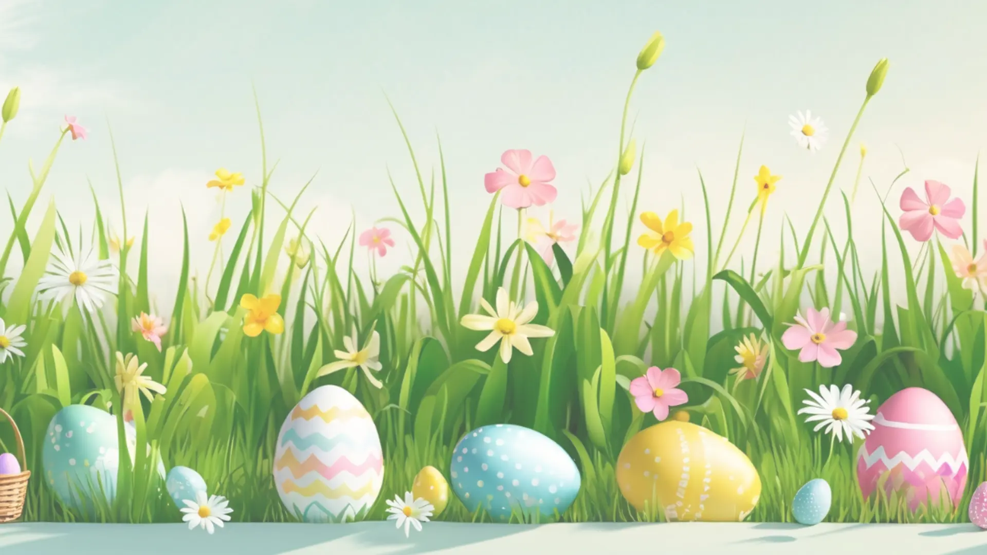 Ostereier und Blumen